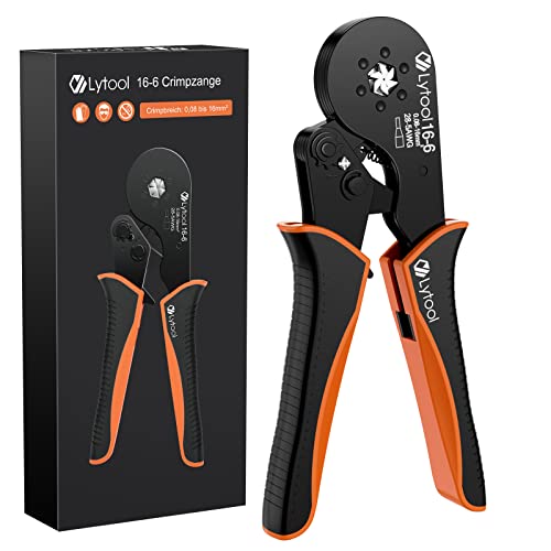 Pinces à Sertir 0.08-16 mm²,Lytool Pince à Sertir Hexagonale pour Câbles Électriques,Pince à Sertir Électrique pour Câbles Électriques, Entretien Électrique,Outils Électriques pour Usage Domestique