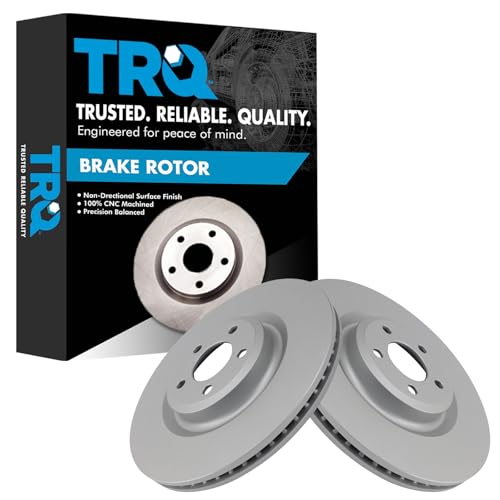 TRQ Front Brake Rotor Set G Coated Vented Compatible with 2020-2023 Ford Explorer 2020-2024 Police Interceptor Utility 2020-2023 Lincoln Aviator