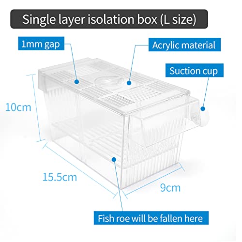 Image of VAYINATO Fish Breeding Box Tank Hatchery Incubator Aquarium Isolation Box For Baby Shrimp Guppy Fh-101 By Petzlifeworld