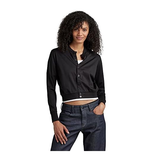 G-Star RAW Bomber Top, Tops para Mujer, Negro (dk black D23227-C539-6484), XL