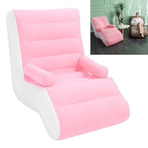 Sofá cama inflable rosa para dormitorio cómodo sillón contra visitas inesperadas 6
