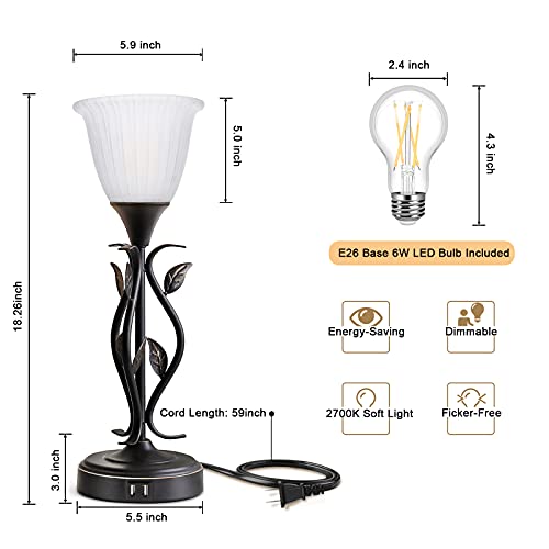 Table Lamps For Bedrooms Set Of 2, Bedside Lamp With Dual Usb Ports, 3 Way Dimmable Table Lamp With 2 Usb Ports, Nightstand Lamps With Charging For Bedroom Living Room, Bulbs Included #TOP5