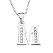 YFN S925 Sterling Silver Cubic Zirconia 26 Letters Alphabet Personalized Charm Pendant Necklace (Alphabet M)