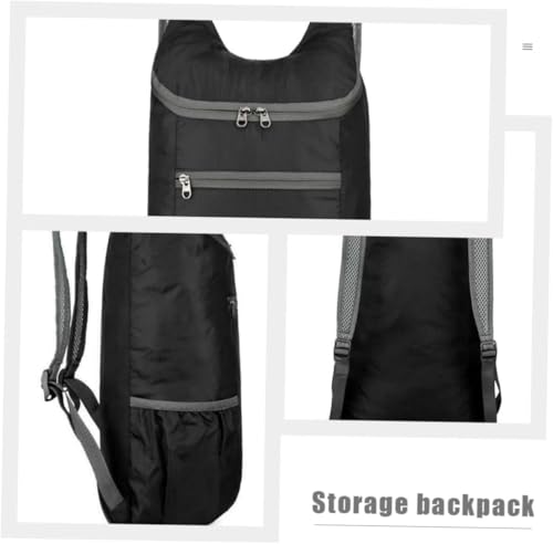 Mochila plegable ultraligera impermeable 35L negra miniatura 4