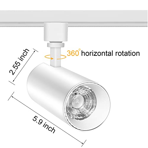 Steaire 15W H Track Lighting Heads Dimmable Led Track Light Heads Bright Rail Ceiling Spotlight Fixtures Accent Task, 3-Color 3000K 4000K 5000K, Flicker Free Cri90+ 36° 1500Lm, White, Pack Of 6 #TOP1
