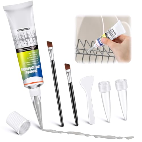 Avenuebool 1.7oz Dishwasher Rack Repair Coating, Grey Dishwasher Vinyl Rack Rust Touch Up Paint Kit, Insulation and Waterproof, High and Low Temperature Resistant