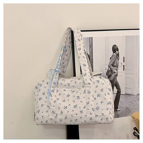 Women's Floral Travel Duffel Bag, Bow Duffle Bag, Waterproof Large-Capacity Flower Tote Bag, Cute Carry-On Weekender Pouch, Soft Luggage Storage For Beach Yoga Workout Hospital2