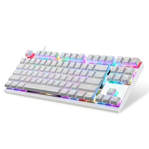 TECLADO MOTOSPEED CK82 BRANCO SWITCH AZUL RGB
