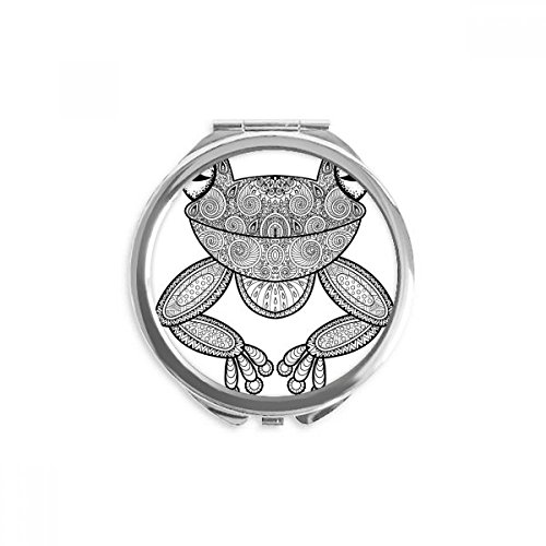 Miroir de poche petite grenouille verte cadeau artisanal rond et multicolore