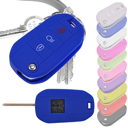 Key Soft Case Custodia protettiva per Peugeot 208 508 Traveller Spacetourer 308 II 301 2008 silicone blu