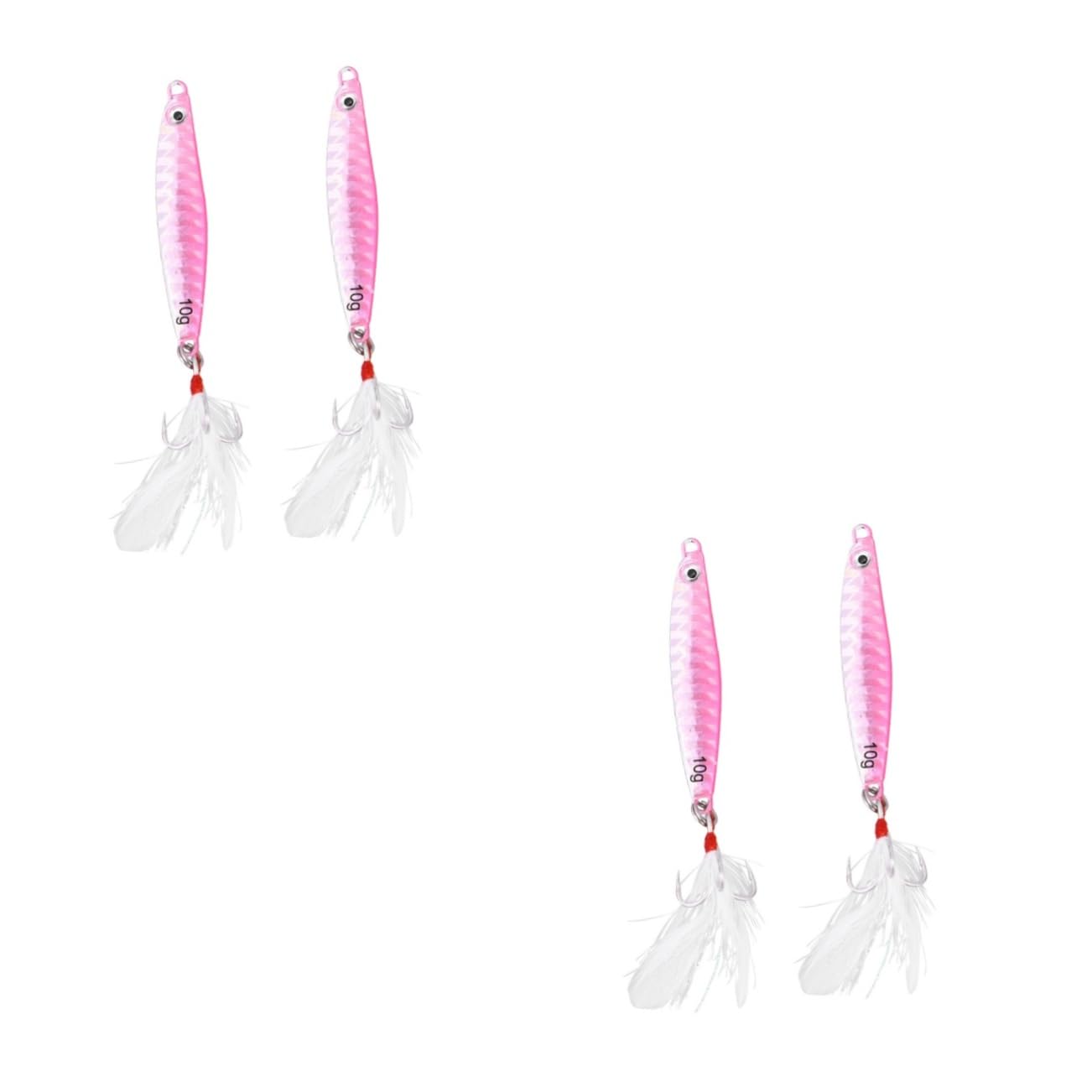 POPETPOP 4pcs Strong Metal Fishing Lures Bait Sets Artificial Hard Bait Treble Hooks for Sea Trout