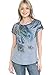 LEEBE Plus Size Crew Neck Dolman Short Sleeve Print Top (1X-5X) (Teal Paisley/Lt. Blue 4X)