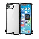 エレコム iPhone 16e ケース 耐衝撃 衝撃吸収 ZEROSHOCK ワイヤレス充電対応 MagSafe メタルリング シール付 レンズ保護 ストラップホール付き ブラック PM-A25SZEROFCBK