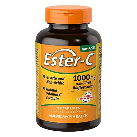 Ester-C with Citrus Bioflavonoids Capsules - 24-Hour Immune Support, Gentle On Stomach, Non-Acidic Vitamin C,1000 mg, 90 Count Cover