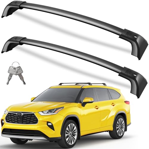 Wonderdriver Lockable Roof Rack Cross Bars 260lbs Fit for Toyota Highlander 2020-2026 XLE Limited Platinum Hybrid Aluminum Crossbars Rooftop Luggage (Not for Grand Highlander)