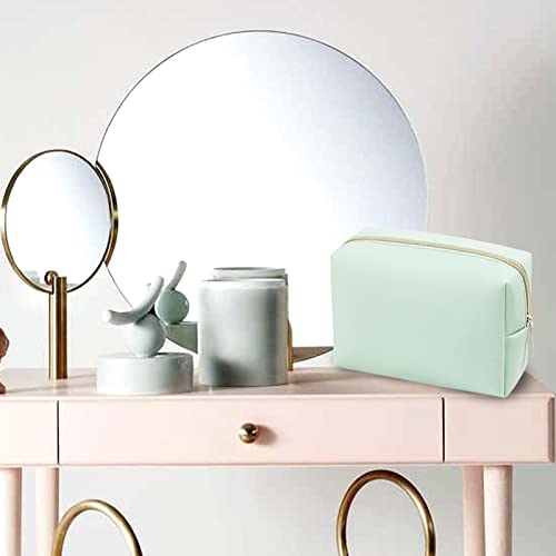 Gfu Makeup Bag Large Travel Zipper Cosmetic Pouch, Water Resistant Pu Leather Toiletry Organizer For Women And Girls, Mint Green #TOP4