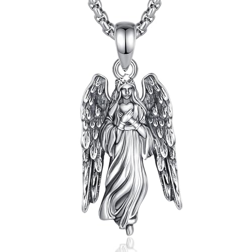 AEONSLOVE Angel Necklaces for Women 925 Sterling Silver Guardian Angel Pendant Angels Jewelry Gifts for Women Men