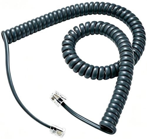 Image of Comtrue Phone Cords for Landline, 2-Pack, Telephone Handset Cords | Dark Gray, Universally Compatible, Tangle-Resistant, Noise-free, Go-to Length Length, Ideal for office & home