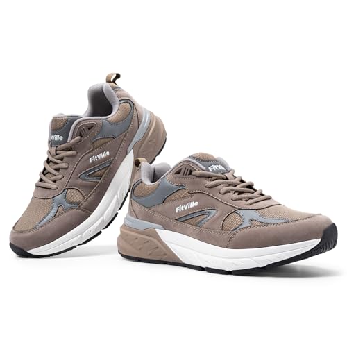Image of FitVille Wide Walking Shoes for Men Extra Wide Width Sneakers with Arch Support for Flat Feet Heel Pain Relief Plantar Fasciitis - Rebound NEO V1