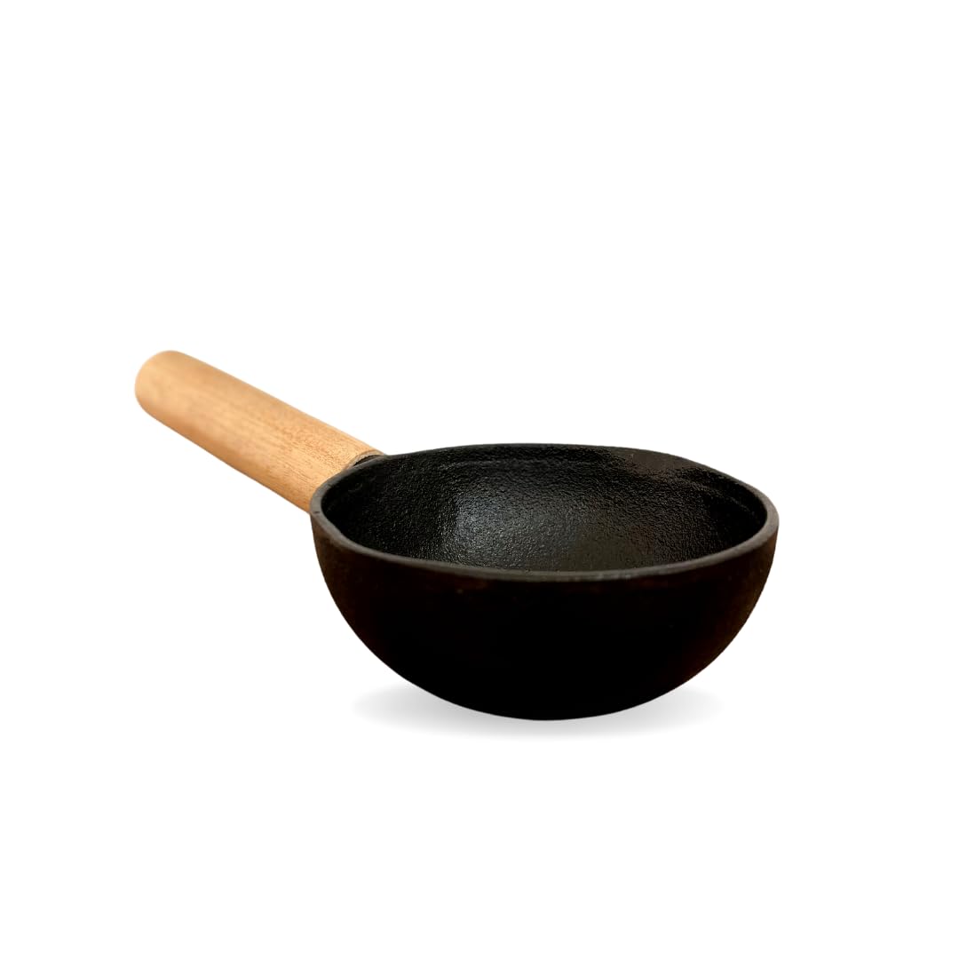 Buy NUTRION Iron Tadka Pan with Wooden Handle Small 5Inch, 1.01kg