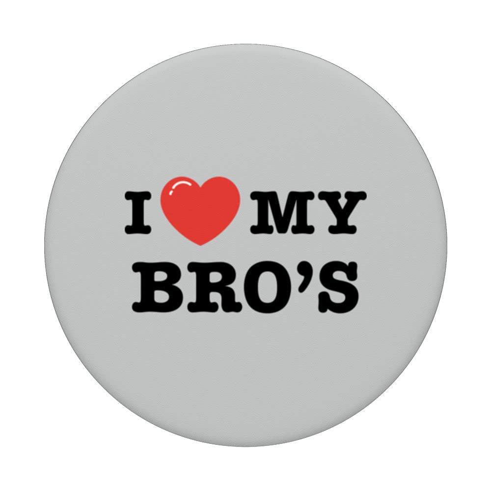 I Love My Bro's - Love Heart PopSockets Swappable PopGrip, Black - Image 3