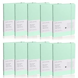 Lined Journal Notebook, 10Pack(Eggshell Green), 160 Pages, Medium 5.7 inches x 8 inches – 100 gsm Thick Paper, Hardcover