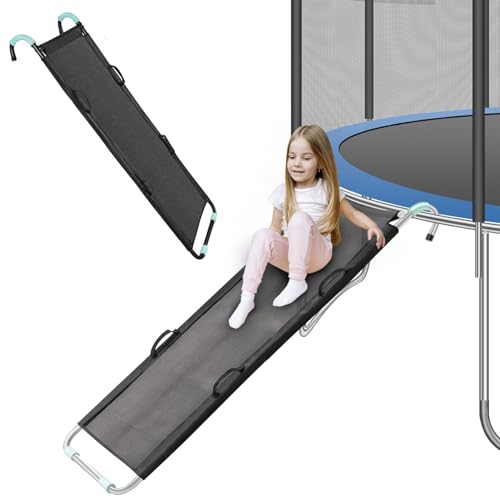 Whyzsjnclg Échelle de Trampoline, Toboggan de Trampoline, Toboggan extérieur résistant aux déchirures avec poignée Facile à Assembler pour Les Enfants Qui grimpent et Glissent vers Le Bas,