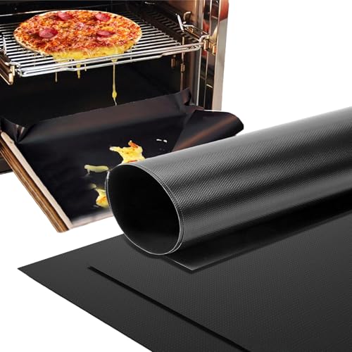 Ofeneinlagen Backmatte 60 x 40 cm, 3 Stück Groß Antihaft Backmatte für Grill und Backofen, Wiederverwendbar Backofenschutzfolie, Teflon-Ofenmatte für den Boden des Elektroofens