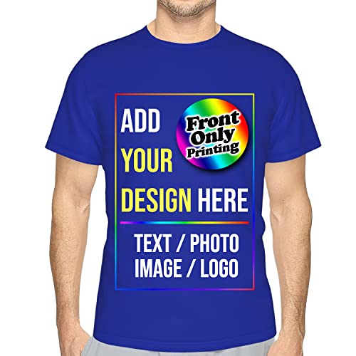 Raysent Camiseta Personalizada diseño de tu Propia Playera con Imagen de Texto, Logotipo de Foto, Frontal Solo impresión