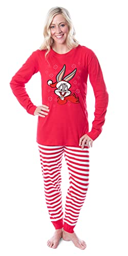 INTIMO Looney Tunes Bugs Bunny Christmas Santa Character Tight Fit Cotton Matching Family Pajama Set3