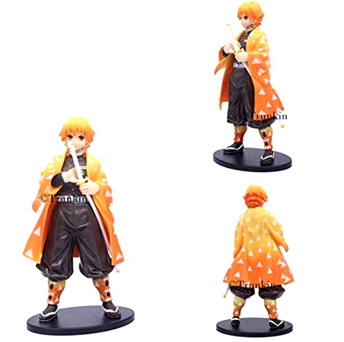 Image of Trunkin Polyvinyl Chloride Demon Slayer Zenitsu Agatsuma Kimetsu No Yaiba Action Figure, Figurine With Stand Figurine, 13 Cm, 9 Cm