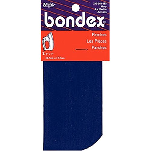 Wrights Bondex Iron-On Patches 5x7" 2/Pkg.-Navy