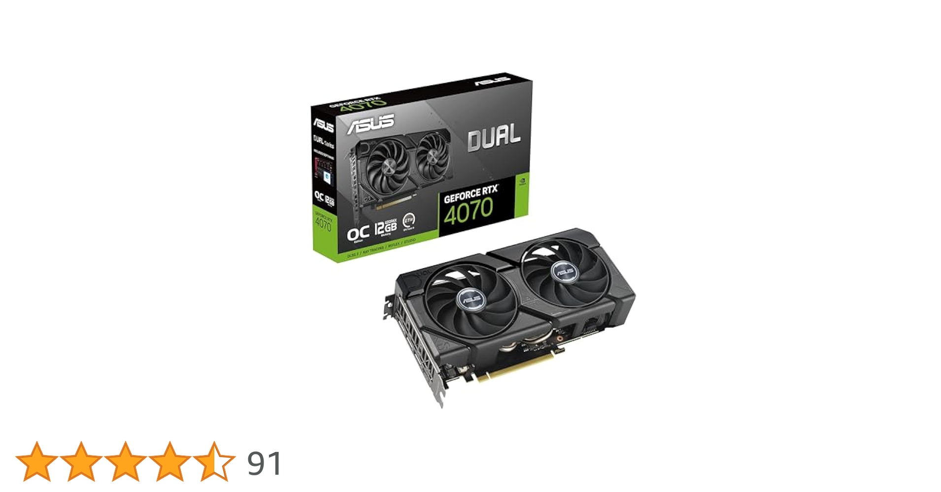 ASUS rtx4070 グラフィックボード デュアルファン ASUS Dual GeForce RTX™ 4070 OC Edition 12GB GDDR6X