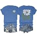 Anbech Womens Daisy Graphic Tshirt Short Sleeve Crew Neck Flower Print Summer Tee Tops (Blue, L)