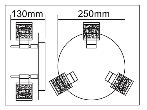 Trango 3-flammig 1006R-SD Badleuchte IP44 in Chrom Rondell *RONNY* inkl. 3x 5 Watt 3-Stufen dimmbar 3000K warmweiß GU10 LED Leuchtmittel Bad Deckenleuchte -Deckenstrahler schwenkbar & drehbar Spots
