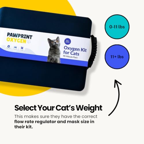 Cat Rescue Oxygen Kit – Portable Oxygen Supply for Pets for Transport and Rescue – Oxygen, Mask, Regulator, Tubing & Travel Case Included (Rescue Oxygen Kit for Cats 0-11 lbs)