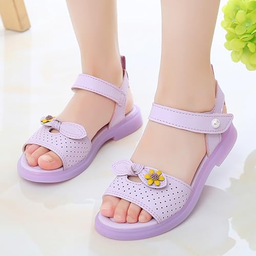 IWIHMIV Girls' Sandals Little Girl Sandals Thick Soled Comfortable Girls Sandals Open Toe Flat Sandals Summer Shoes Toddler2