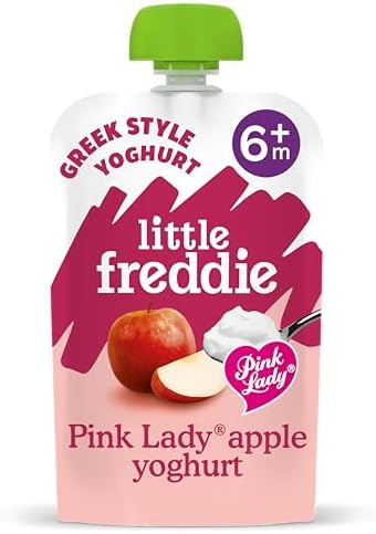 Little Freddie Organic Creamy Pink Lady Apple Greek Style Yoghurt (100g) - 6+ Months Baby Food Pouch & Snacks
