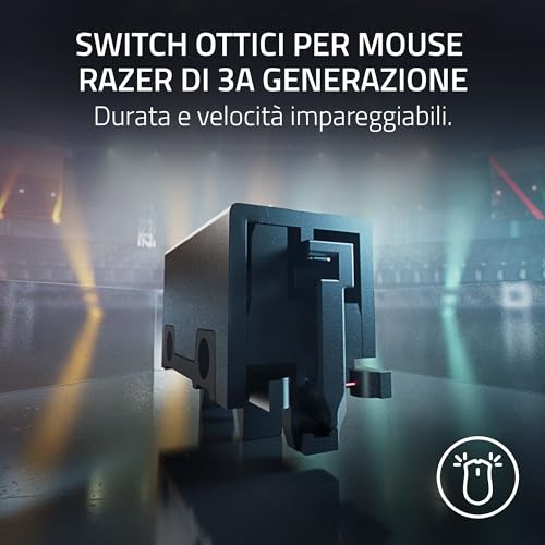 Razer DeathAdder V3 HyperSpeed - Mouse da gioco e-sport ergonomico senza fili ultra leggero con 26K DPI (55g, rivestimento soft-touch, 100 ore di durata della batteria, HyperSpeed 8K Hz) Nero - Immagine 5