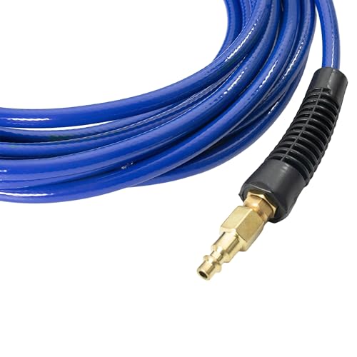 TEXALAN Polyurethane Air Hose with Bend Restrictor, 1/4" Quick Plug and Coupler for Air Compressor 1/4-Inch x 25ft Blue by TEXALAN - Used condition - Image 7