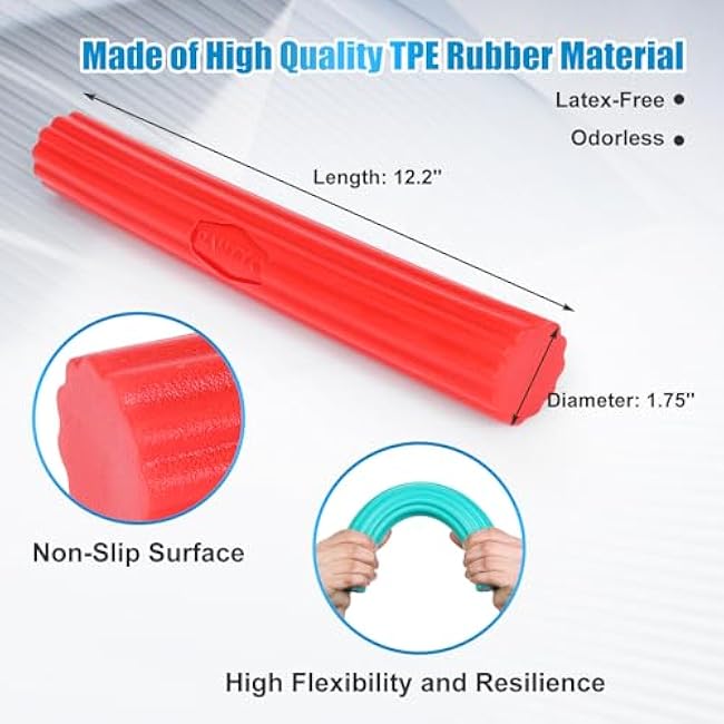 Flexible Resistance Bar for Physical Therapy, Resistance Exercise Twisting Bar for Tennis Elbow, Tendonitis Pain Relief & Grip Strength Improve