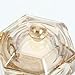 SEWACC 2pcs Light Gold Color Glass Nail Art Dish with Lid, Hexagonal Crystal Bowl for Nail Art Liquid Holder, Replaceable Manicure Tool Suitable for Professional and Home Use
