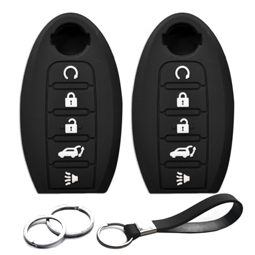 Coque de protection silicone pour clé Infiniti Q60 - Finition noire haute résistance
