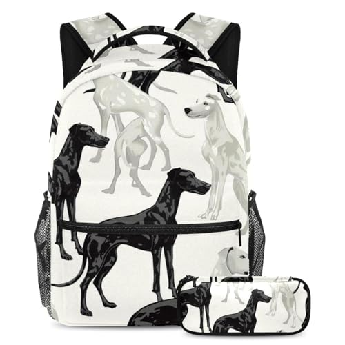 Cartable caniche noir et blanc grand espace pour ne plus manquer de place à l'école