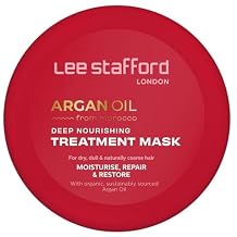 Lee Stafford Hydrating Hair Mask | Argan Oil Collection - Deep Conditioning Moroccan Treatment, Best for Dry, Damaged Hair to Restore and Repair Moisture & Shine, 5 Minute Leave-In, 6.7 Fl Oz