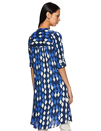 Image of global desi Womens Mandarin Neck Printed Tunic