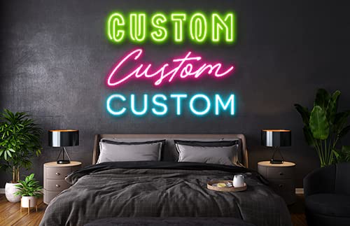 FRIENDSKART Custom LED Neon Signs, Handmade Personalized Large Neon Lights Sign for Bedroom Wedding Birthday Party Home Wall Decor Bar Salon Neon Light Sign ((15 Letters (6 x 30 Inches))