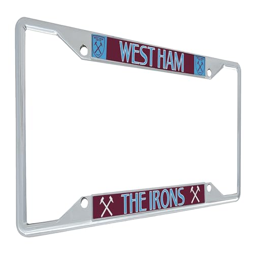 West Ham United License Plate Frame Hammers Football Soccer Premier League Metal for Front or Back of Car Officially Licensed (Style 3)