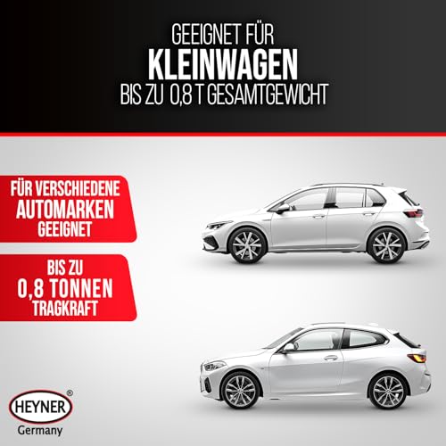 HEYNER® Scherenwagenheber 0,8t Wagenheber inkl. Tasche I 17mm Ratsche I Kurbel und Gummiauflage I...