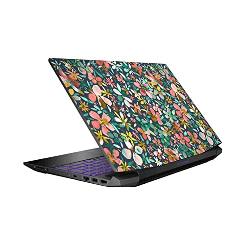 Skin HP Pavilion 15.6 PC portable autocollant Ninola design floral vert